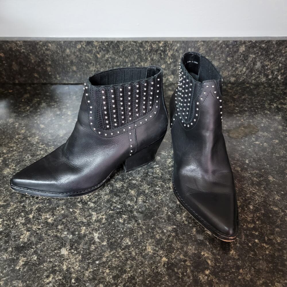 Dolce vita leather studded booties size 6